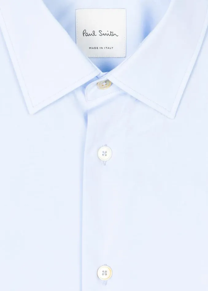 Mens Paul Smith The Classics TailoredFit Sky Blue Cotton 039Artist Stripe039 Cuff Shirt