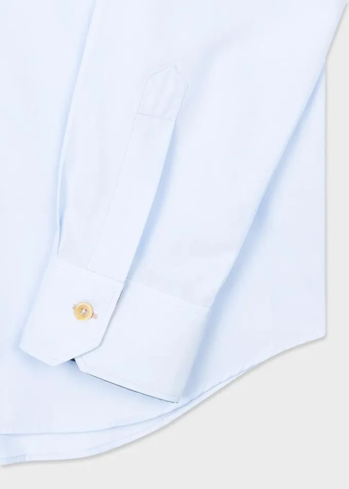 Mens Paul Smith The Classics TailoredFit Sky Blue Cotton 039Artist Stripe039 Cuff Shirt