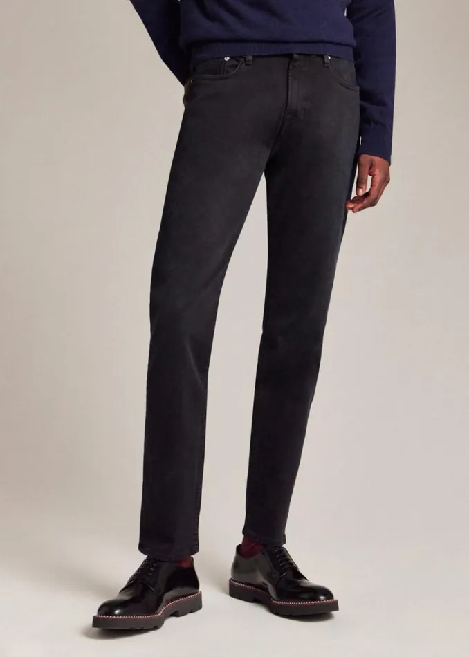 Mens Paul Smith The Classics TaperedFit Black Organic Stretch Jeans