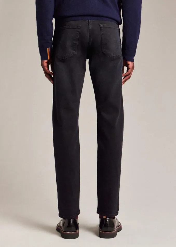 Mens Paul Smith The Classics TaperedFit Black Organic Stretch Jeans