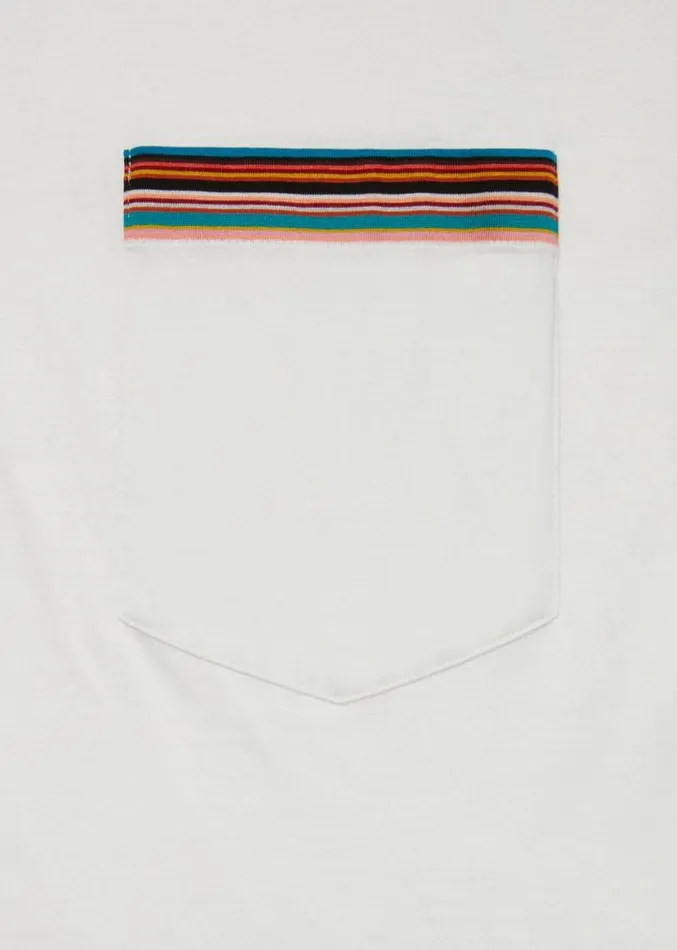 Mens Paul Smith The Classics White 039Signature Stripe039 Pocket TShirt Mens Paul Smith The Classics White 039Signature Stripe039 Pocket TShirt