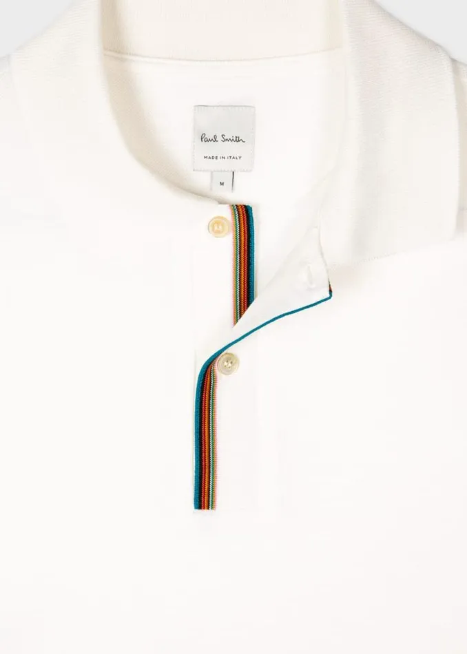 Mens Paul Smith The Classics White 039Signature Stripe039 Trim Polo Shirt Mens Paul Smith The Classics White 039Signature Stripe039 Trim Polo Shirt