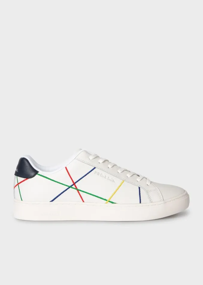 Mens Paul Smith The Classics White Abstract 039Rex039 Sneakers