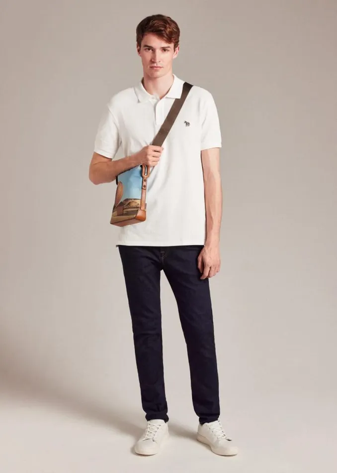 Mens Paul Smith The Classics White CottonPiqu Zebra Logo Polo Shirt Mens Paul Smith The Classics White CottonPiqu Zebra Logo Polo Shirt