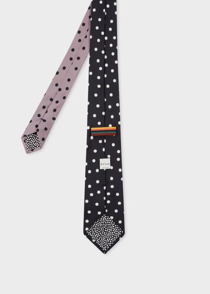 Mens Paul Smith Ties Black Blur Polka Dot Tie Mens Paul Smith Ties Black Blur Polka Dot Tie
