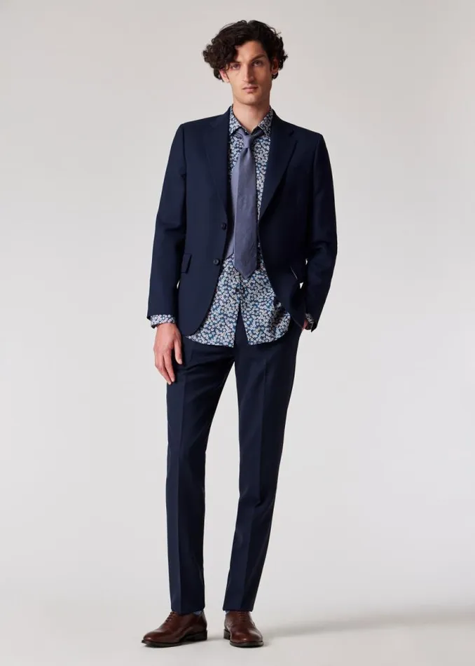 Mens Paul Smith Ties Blue Cotton Stripe Tie Mens Paul Smith Ties Blue Cotton Stripe Tie