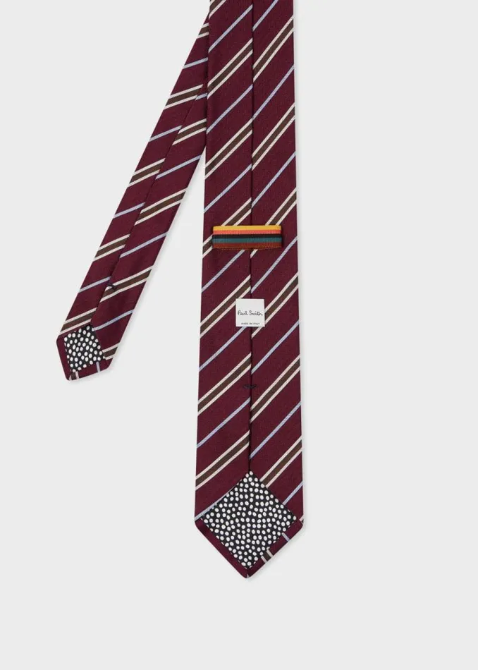 Mens Paul Smith Ties Burgundy Silk Herringbone Stripe Mens Paul Smith Ties Burgundy Silk Herringbone Stripe