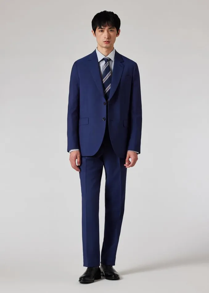 Mens Paul Smith Ties Dark Blue LinenBlend Block Stripe Tie Mens Paul Smith Ties Dark Blue LinenBlend Block Stripe Tie