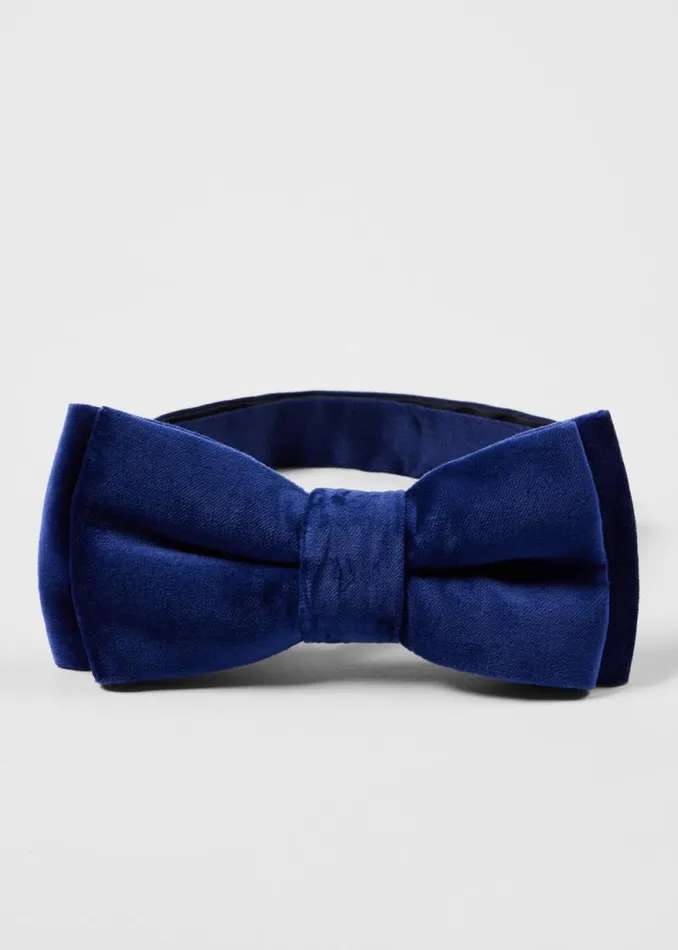 Mens Paul Smith Ties Dark Blue PreTied Velvet Bow Tie Mens Paul Smith Ties Dark Blue PreTied Velvet Bow Tie