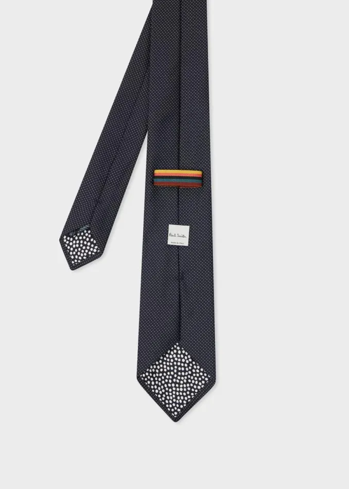 Mens Paul Smith Ties Dark Navy Mini Dot Silk Tie Mens Paul Smith Ties Dark Navy Mini Dot Silk Tie