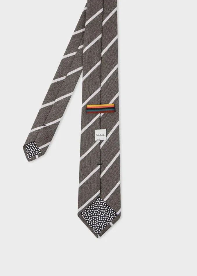 Mens Paul Smith Ties Grey WoolSilk Diagonal Stripe Tie Mens Paul Smith Ties Grey WoolSilk Diagonal Stripe Tie