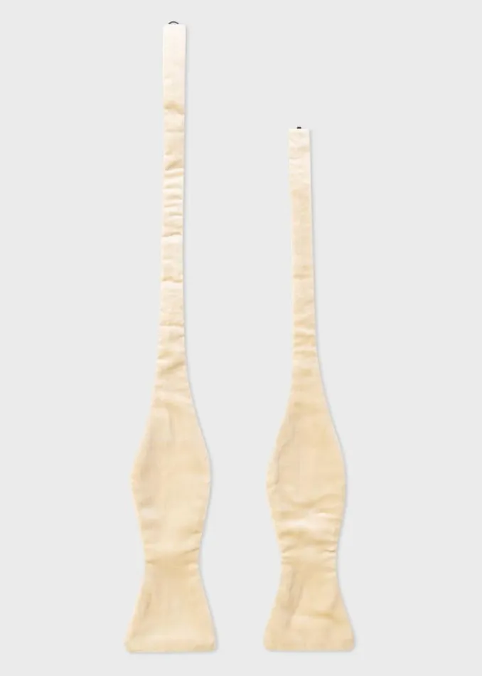 Mens Paul Smith Ties Ivory Velvet SelfTie Bow Tie Mens Paul Smith Ties Ivory Velvet SelfTie Bow Tie