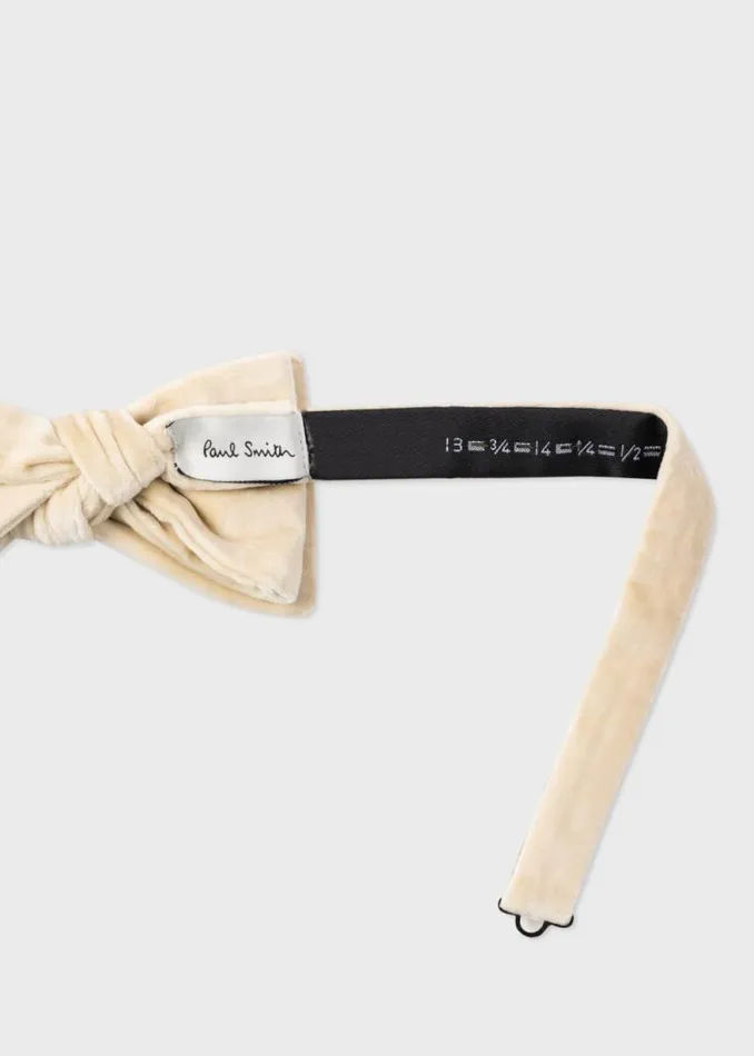Mens Paul Smith Ties Ivory Velvet SelfTie Bow Tie Mens Paul Smith Ties Ivory Velvet SelfTie Bow Tie