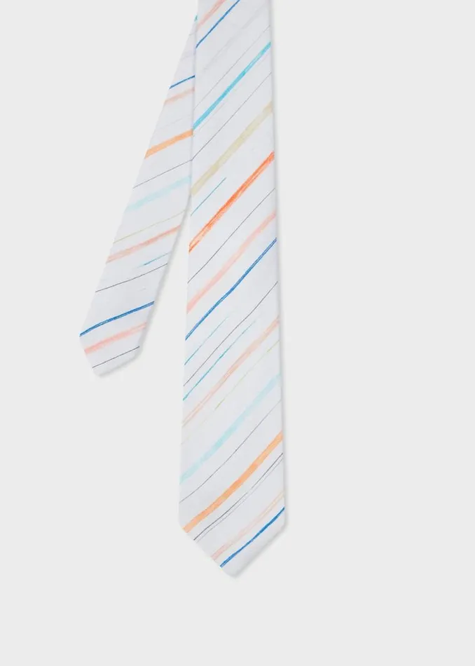 Mens Paul Smith Ties Light Blue 039Pencil Stripe039 Silk Tie