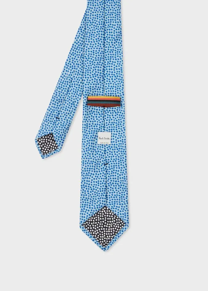 Mens Paul Smith Ties Light Blue Silk Polka Dot Tie Mens Paul Smith Ties Light Blue Silk Polka Dot Tie