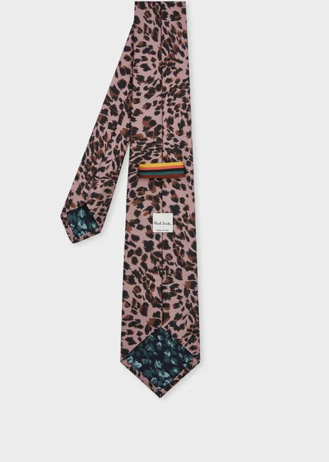 Mens Paul Smith Ties Mauve Leopard Print Silk Tie Mens Paul Smith Ties Mauve Leopard Print Silk Tie