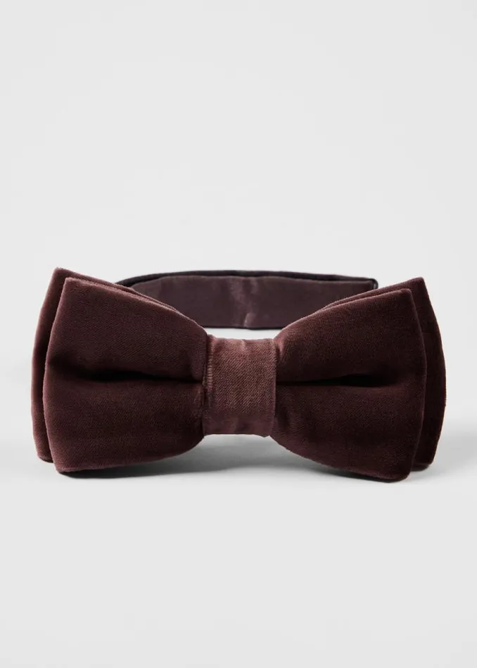Mens Paul Smith Ties Mauve Velvet PreTied Bow Tie