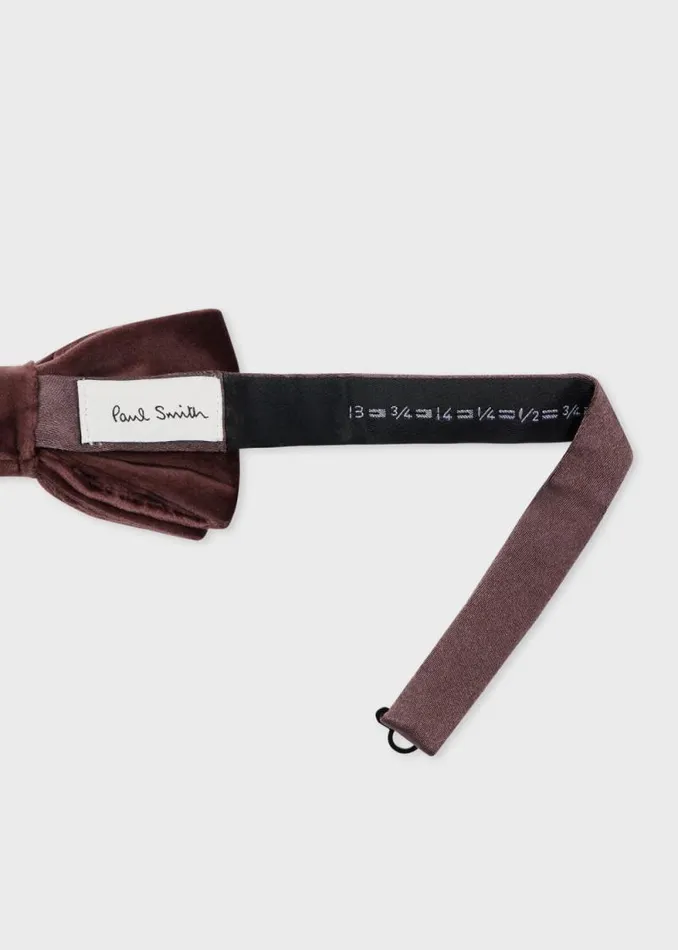 Mens Paul Smith Ties Mauve Velvet PreTied Bow Tie