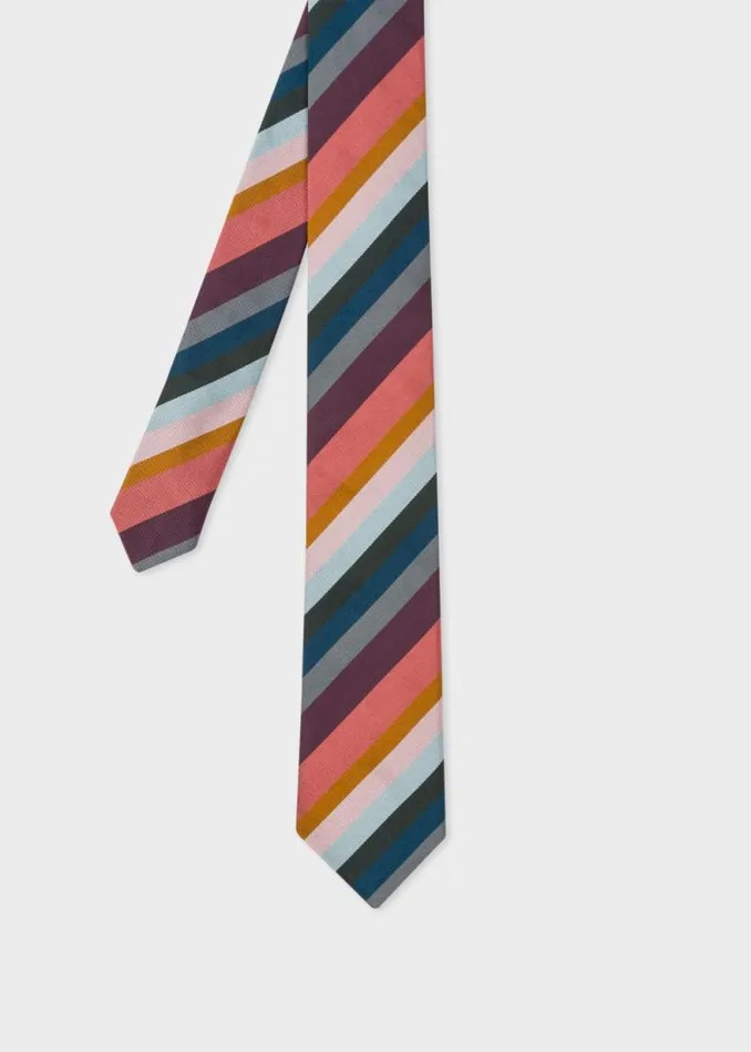 Mens Paul Smith Ties Muted 039Artist Stripe039 Silk Tie