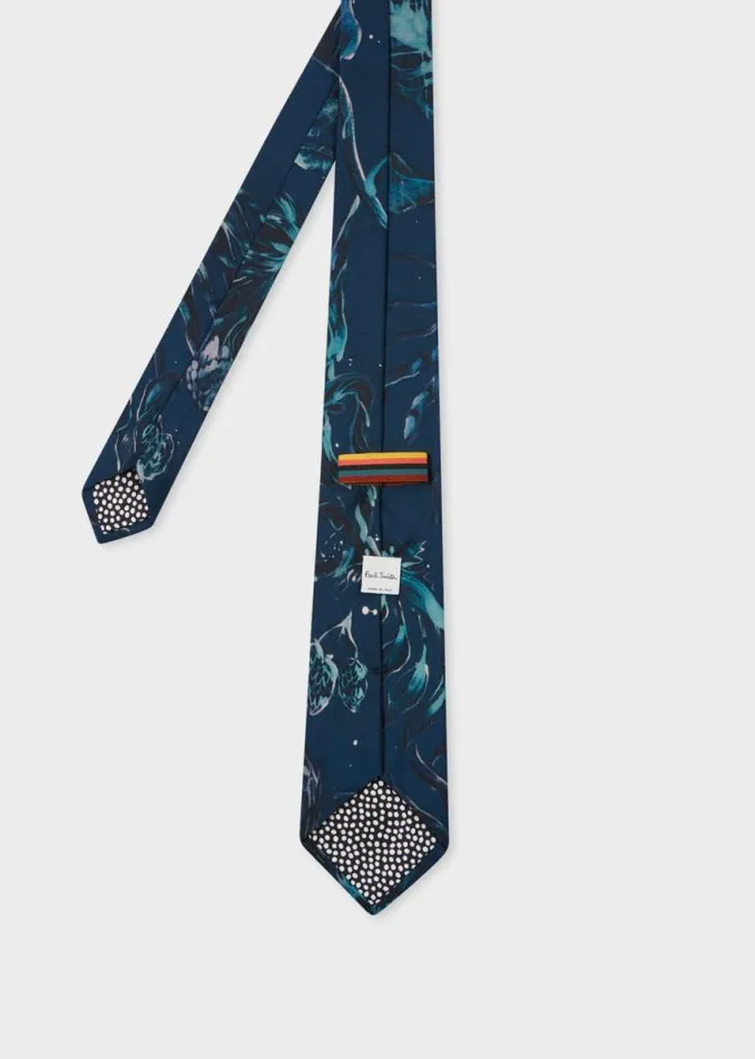 Mens Paul Smith Ties Navy 039Thistleberry039 Tie Mens Paul Smith Ties Navy 039Thistleberry039 Tie