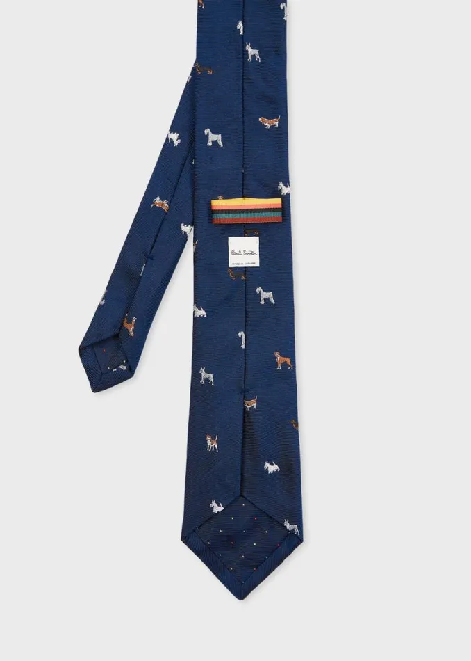 Mens Paul Smith Ties Navy Silk 039Dogs039 Tie Mens Paul Smith Ties Navy Silk 039Dogs039 Tie