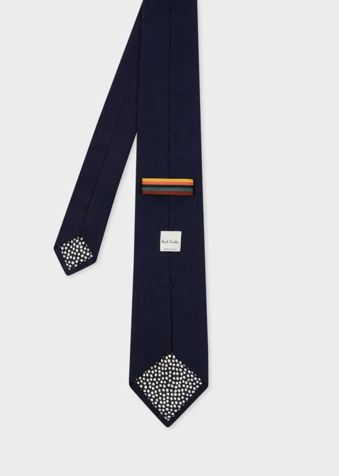 Mens Paul Smith Ties Navy Washed Poplin Tie Mens Paul Smith Ties Navy Washed Poplin Tie