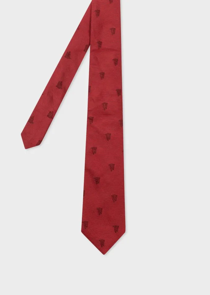 Mens Paul Smith Ties Paul Smith For Manchester United 8211 039Red Devil039 Silk Tie