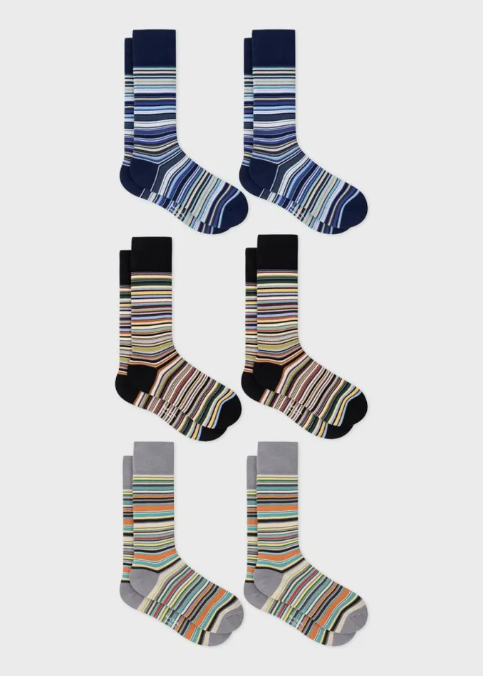 Mens Paul Smith Underwear 039Signature Stripe039 Socks Six Pack