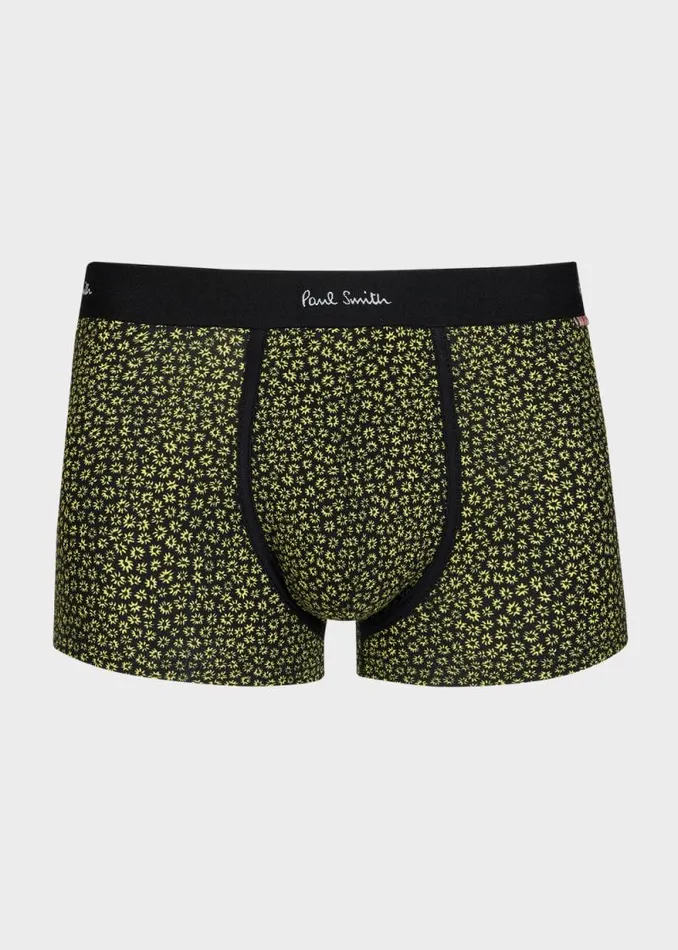 Mens Paul Smith Underwear Black And Yellow 039Daisies039 Boxer Briefs