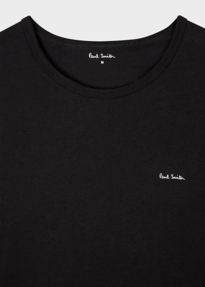 Mens Paul Smith Underwear Black Organic Cotton Lounge TShirts Five Pack Mens Paul Smith Underwear Black Organic Cotton Lounge TShirts Five Pack