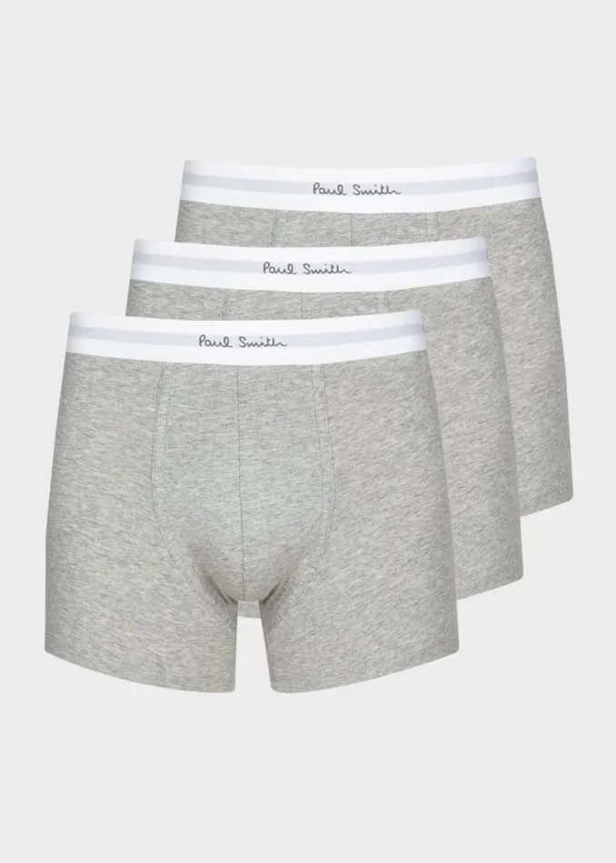 Mens Paul Smith Underwear Long Grey Boxer Briefs Three Pack
