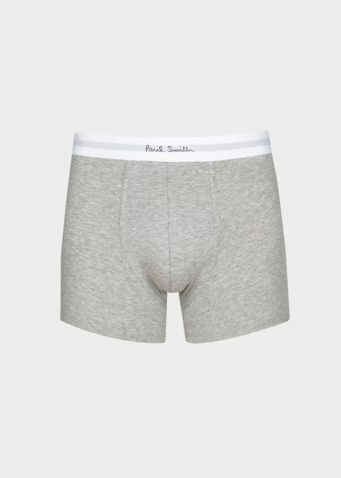 Mens Paul Smith Underwear Long Grey Boxer Briefs Three Pack