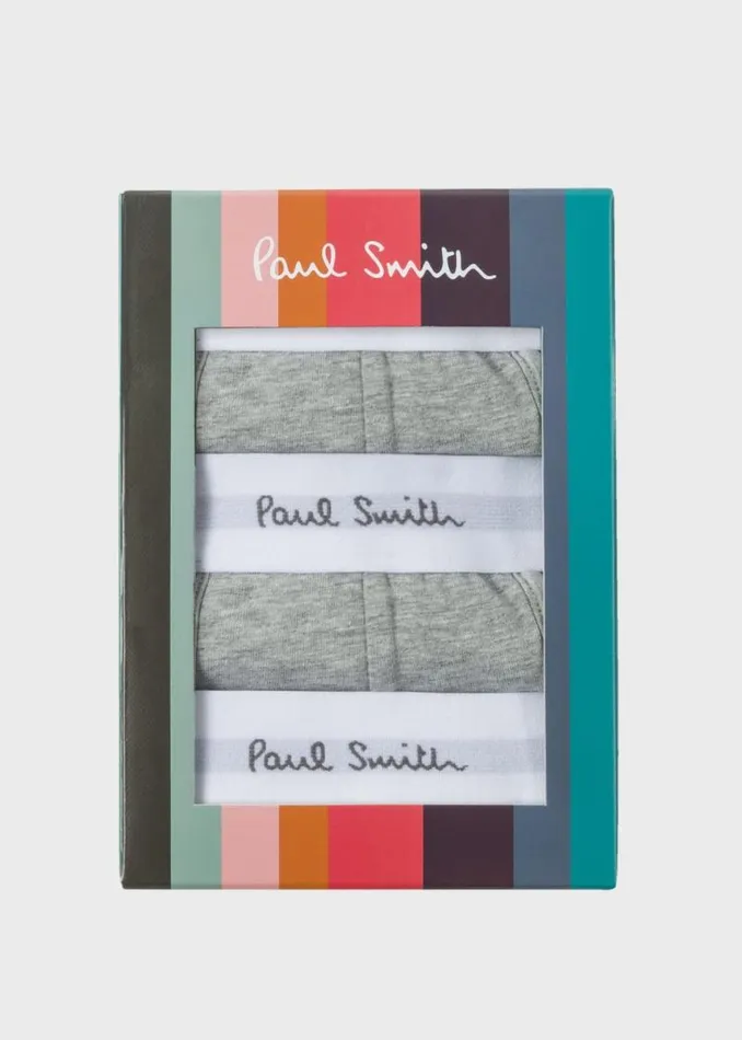 Mens Paul Smith Underwear Long Grey Boxer Briefs Three Pack