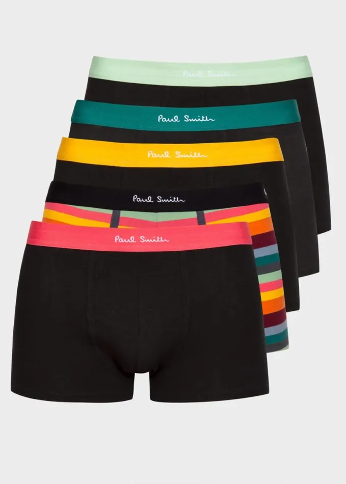 Mens Paul Smith Underwear Organic Cotton 039Artist Stripe039 Mixed Boxer Briefs Five Pack Mens Paul Smith Underwear Organic Cotton 039Artist Stripe039 Mixed Boxer Briefs Five Pack