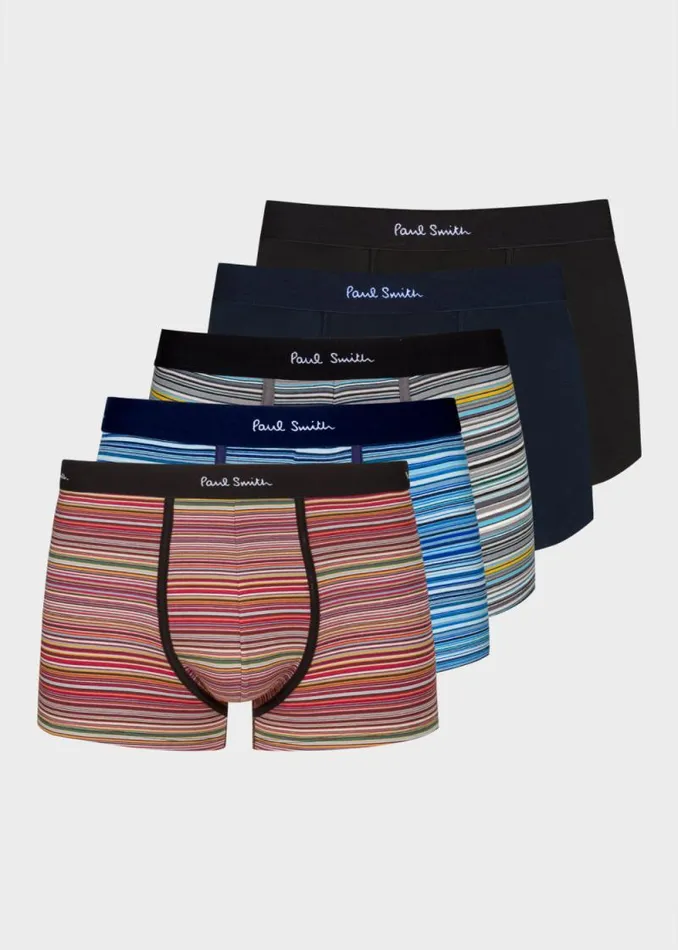 Mens Paul Smith Underwear Organic Cotton 039Signature Stripe039 And Plain Boxer Briefs Five Pack Mens Paul Smith Underwear Organic Cotton 039Signature Stripe039 And Plain Boxer Briefs Five Pack