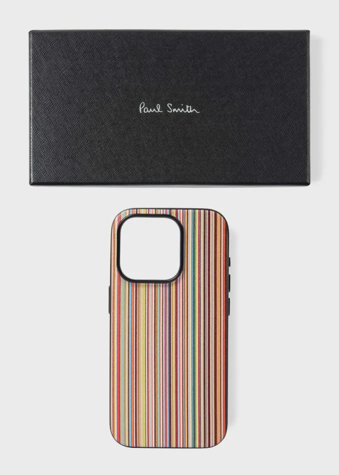 Mens Paul Smith Wallets 039Signature Stripe039 Leather MagSafe IPhone 16 Pro Case Mens Paul Smith Wallets 039Signature Stripe039 Leather MagSafe IPhone 16 Pro Case