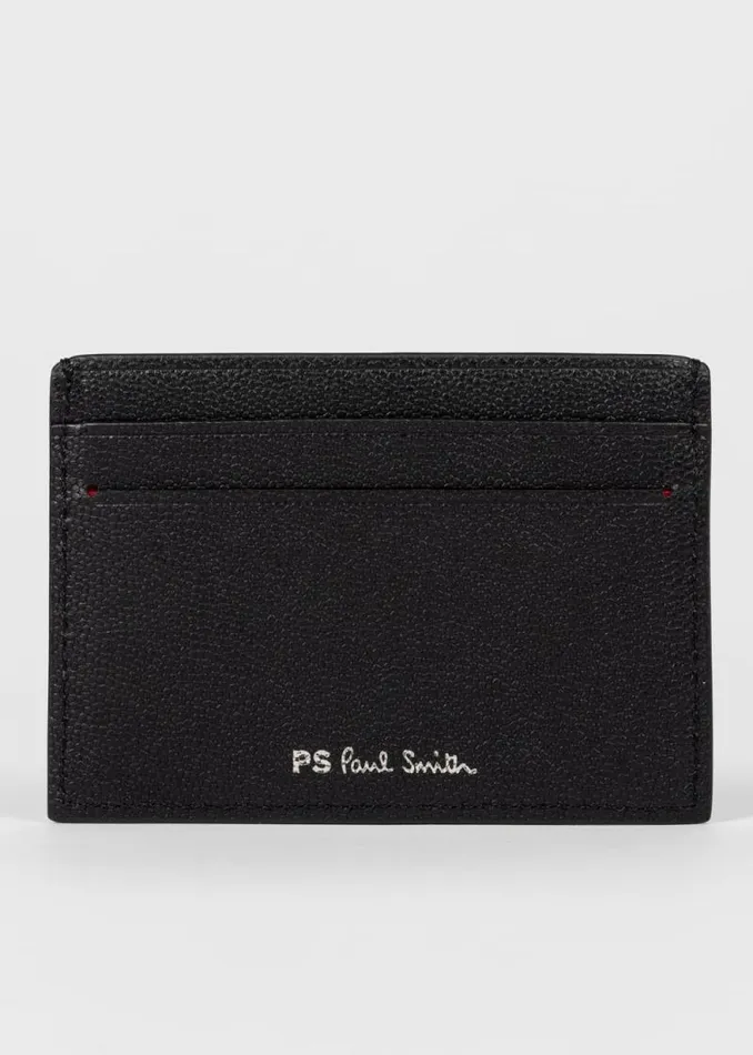 Mens Paul Smith Wallets Black Zebra Logo Leather Card Holder