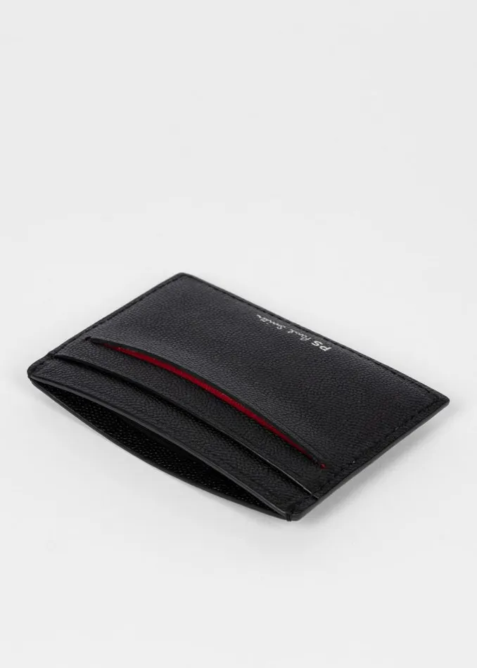 Mens Paul Smith Wallets Black Zebra Logo Leather Card Holder