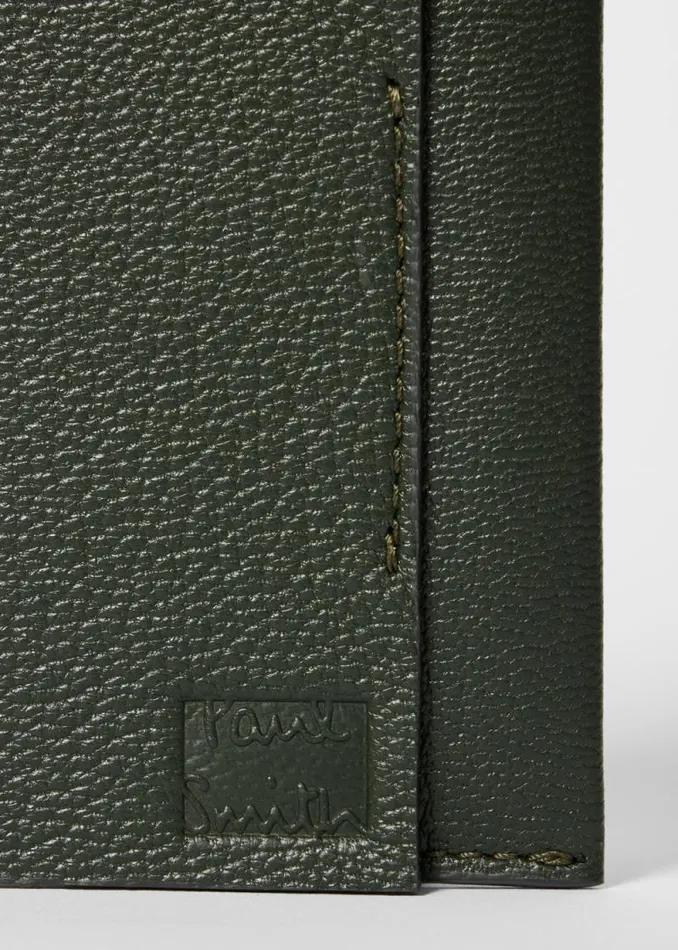 Mens Paul Smith Wallets Dark Green Grained Leather Card Holder