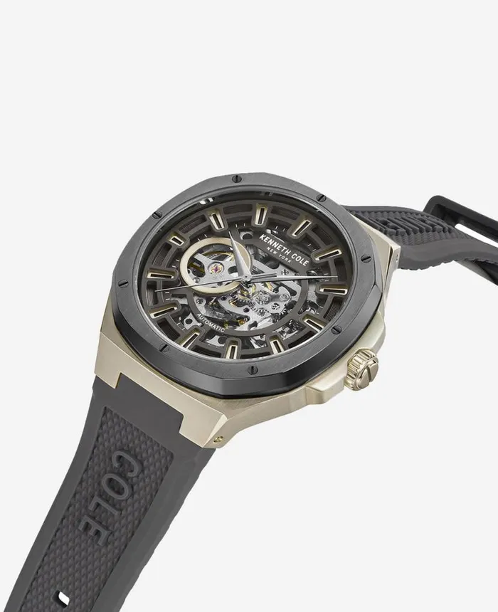 Mens Watches Men Kenneth Cole Automatic Skeleton Sport Silicone Strap Watch Grey Mens Watches Men Kenneth Cole Automatic Skeleton Sport Silicone Strap Watch Grey