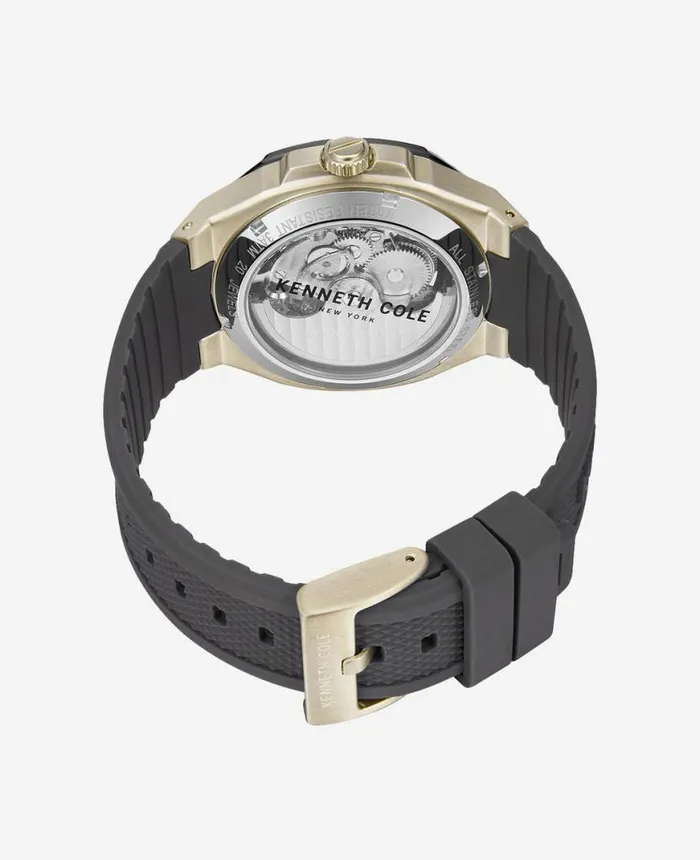Mens Watches Men Kenneth Cole Automatic Skeleton Sport Silicone Strap Watch Grey Mens Watches Men Kenneth Cole Automatic Skeleton Sport Silicone Strap Watch Grey