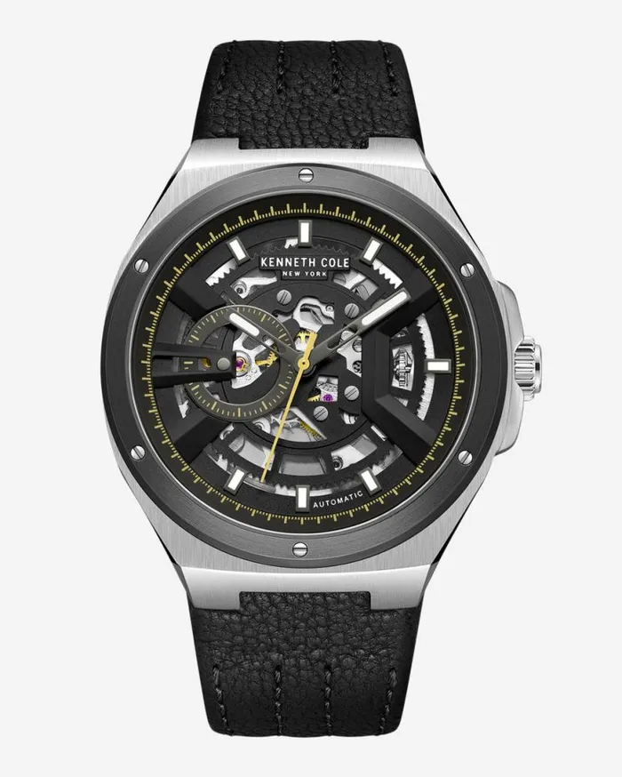 Mens Watches Men Kenneth Cole Automatic Strap Watch Black