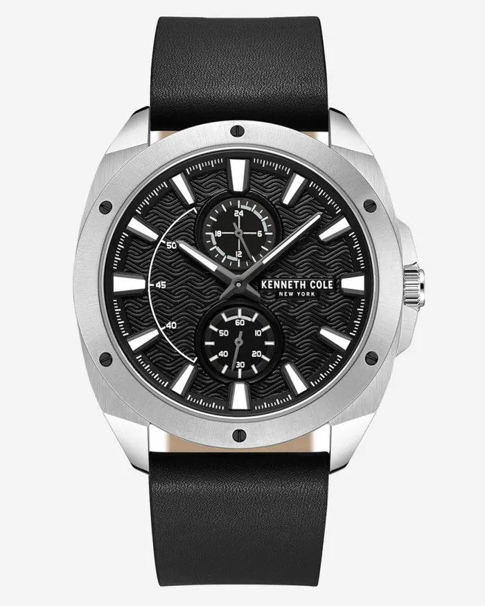 Mens Watches Men Kenneth Cole Kenneth Cole New York Gunmetal Dress Sport Black Leather Watch Black Mens Watches Men Kenneth Cole Kenneth Cole New York Gunmetal Dress Sport Black Leather Watch Black