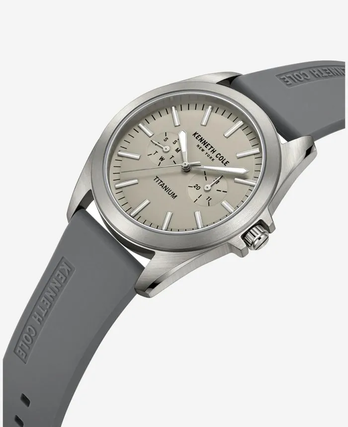 Mens Watches Men Kenneth Cole Titanium MultiFunction Silicone Strap Watch Grey Mens Watches Men Kenneth Cole Titanium MultiFunction Silicone Strap Watch Grey