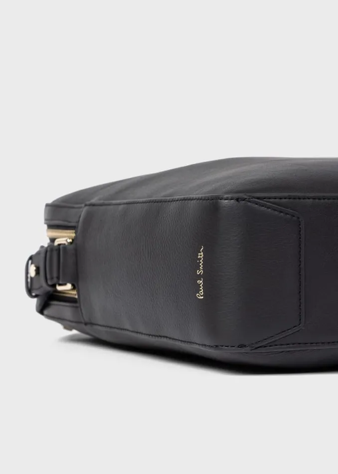 MensWomens Paul Smith Bags Black Leather 039Signature Stripe039 Business DoubleZip Folio MensWomens Paul Smith Bags Black Leather 039Signature Stripe039 Business DoubleZip Folio