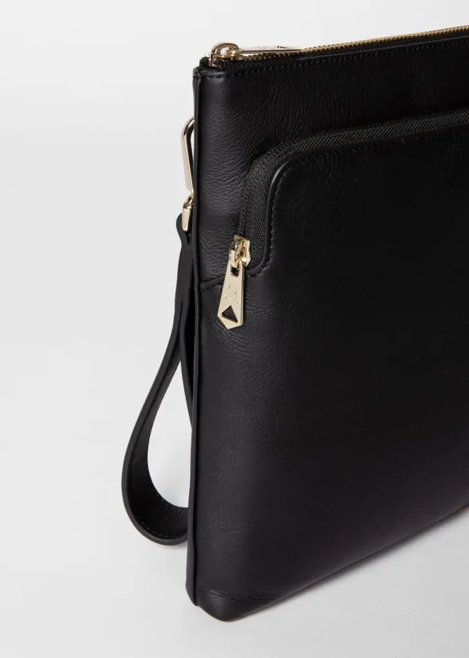 MensWomens Paul Smith Bags Black Leather 039Signature Stripe039 Document Case