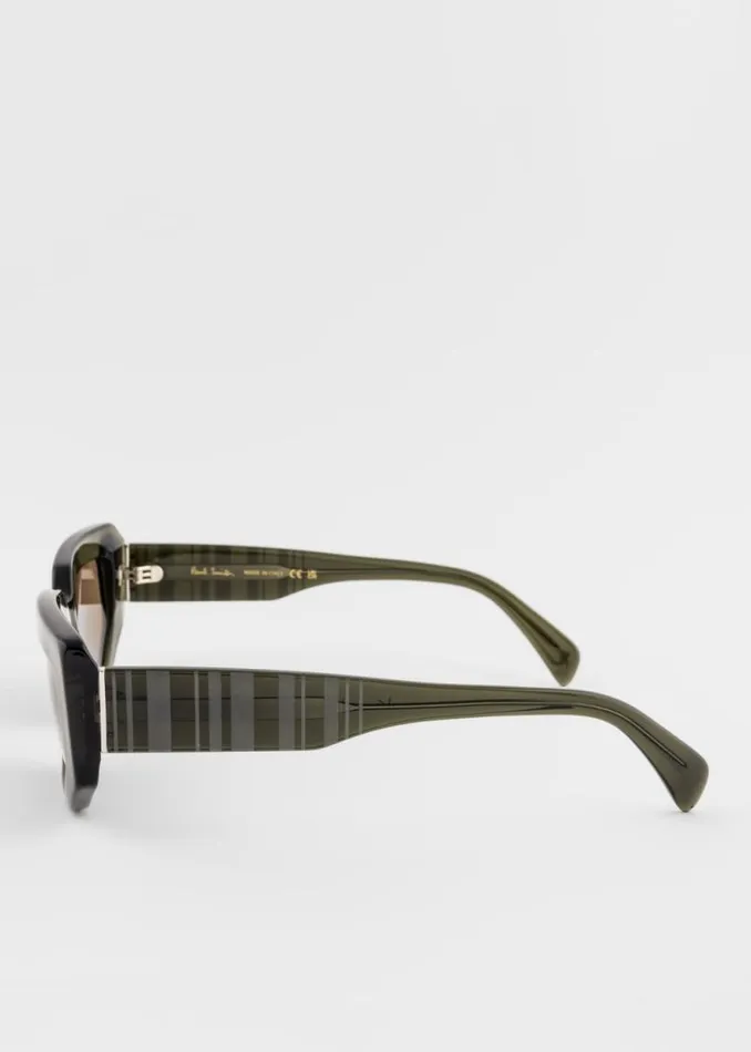 MensWomens Paul Smith Eyewear Dark Olive 039Kennet039 Sunglasses MensWomens Paul Smith Eyewear Dark Olive 039Kennet039 Sunglasses