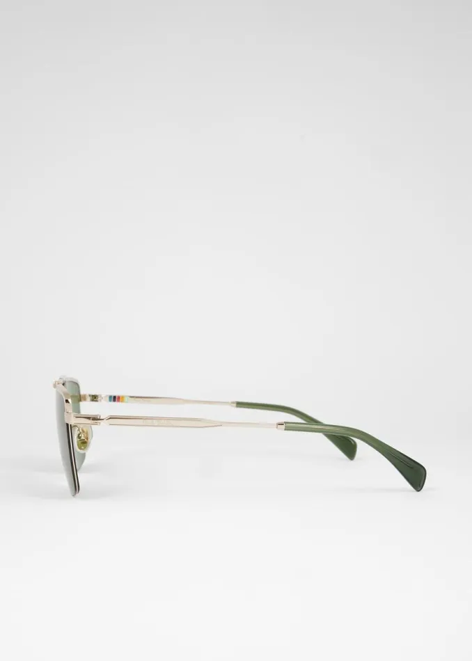 MensWomens Paul Smith Eyewear Gold And Green 039Landor039 Sunglasses MensWomens Paul Smith Eyewear Gold And Green 039Landor039 Sunglasses
