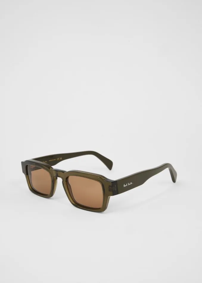 MensWomens Paul Smith Eyewear Transparent Khaki 039Latimer039 Sunglasses MensWomens Paul Smith Eyewear Transparent Khaki 039Latimer039 Sunglasses