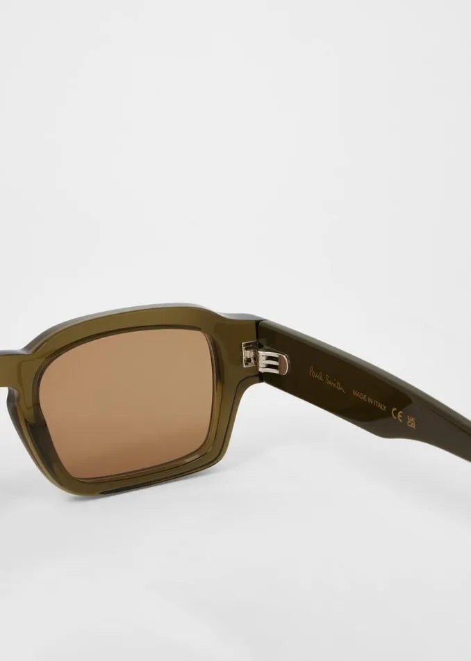 MensWomens Paul Smith Eyewear Transparent Khaki 039Latimer039 Sunglasses MensWomens Paul Smith Eyewear Transparent Khaki 039Latimer039 Sunglasses